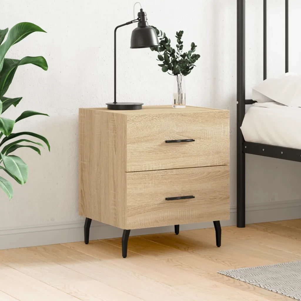 Comodino-Tavolino da notte Rovere Sonoma 40x35x47,5 cm in Legno Multistrato 215469