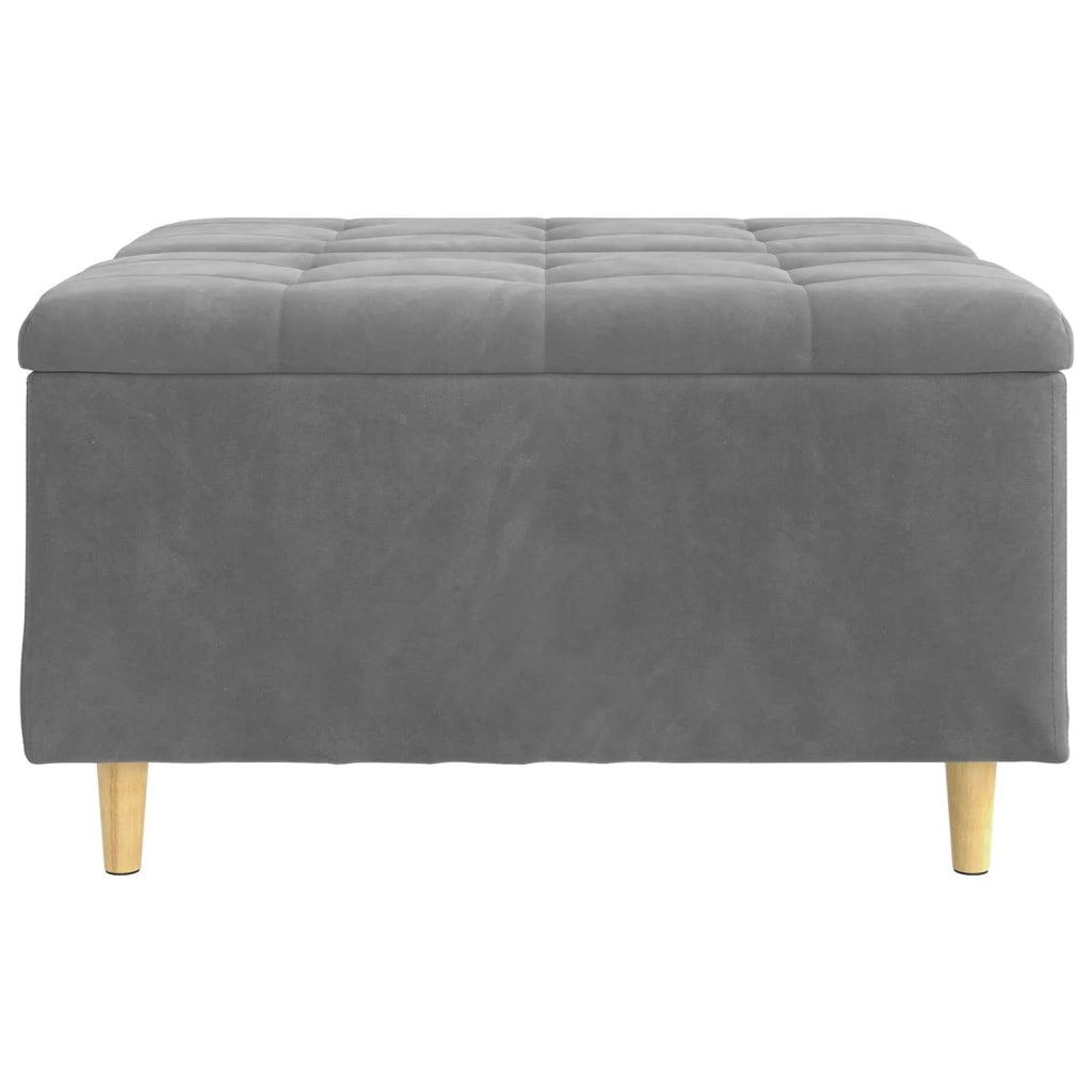 Pouf contenitore Grigio scuro 80 x 80 x 45 cm Velluto 876841