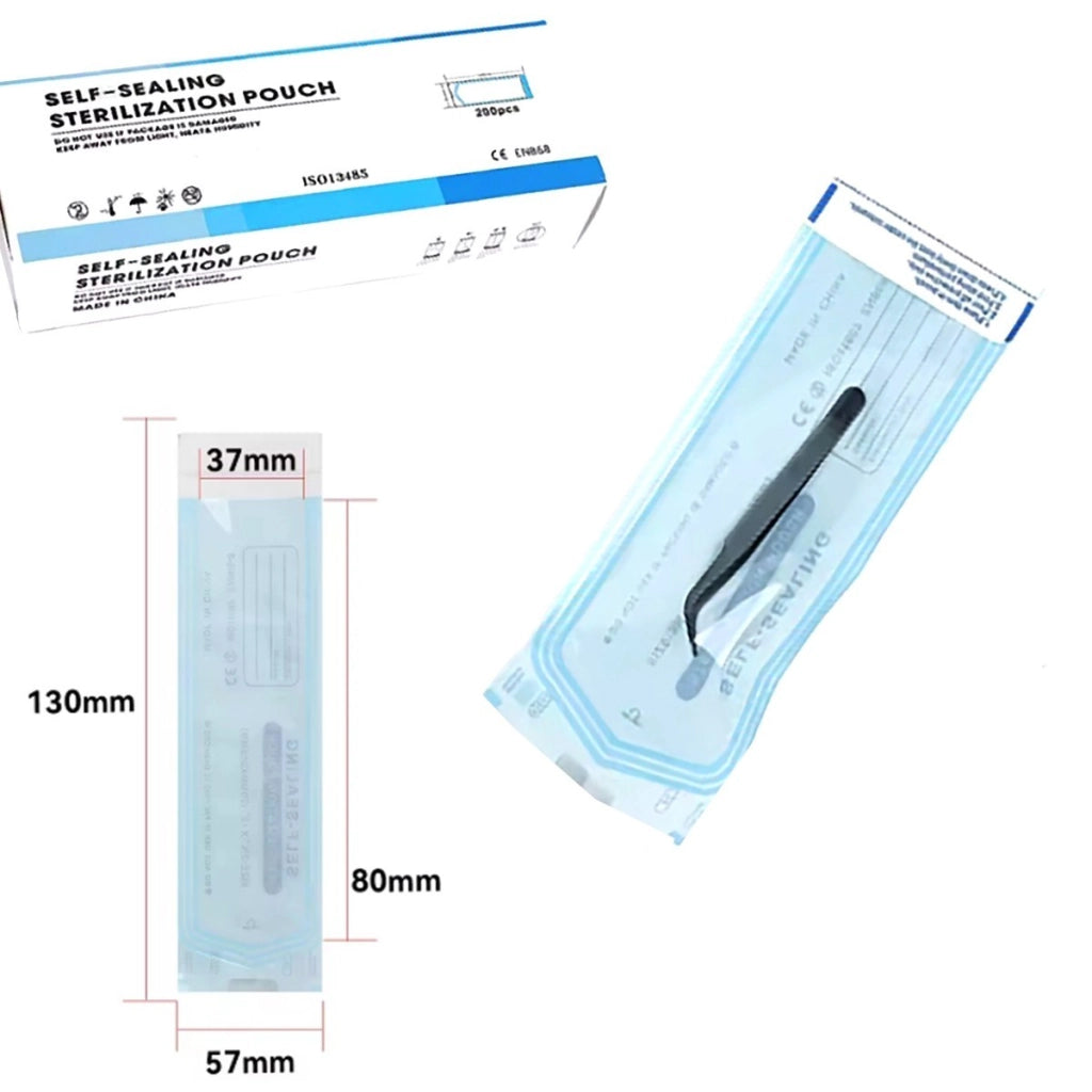 200 BUSTE STERILIZZAZIONE AUTO SALDANTI SIGILLANTI ESTETISTA DENTISTI 57X130MM