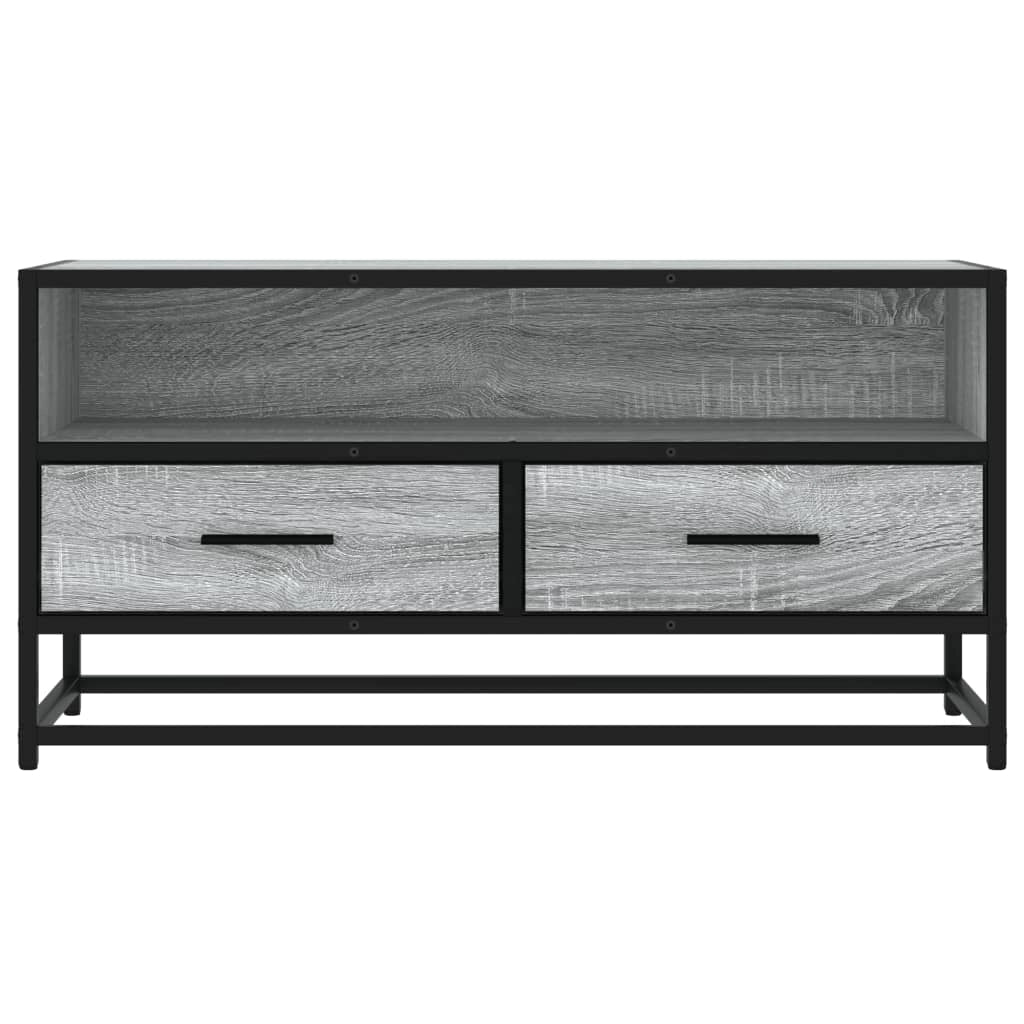 Mobile TV multimediale scaffale TV mobile TV sala da pranzo soggiorno camera da letto Sonoma 80 x 34,5 x 40 cm legno ingegnerizzato e metallo grigio 02_0028456