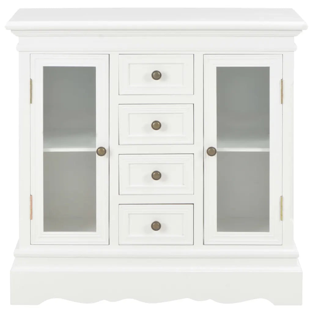 Credenza-Buffet-Armadio da cucina Bianca 70x28x70 cm in Legno Massello di Pino