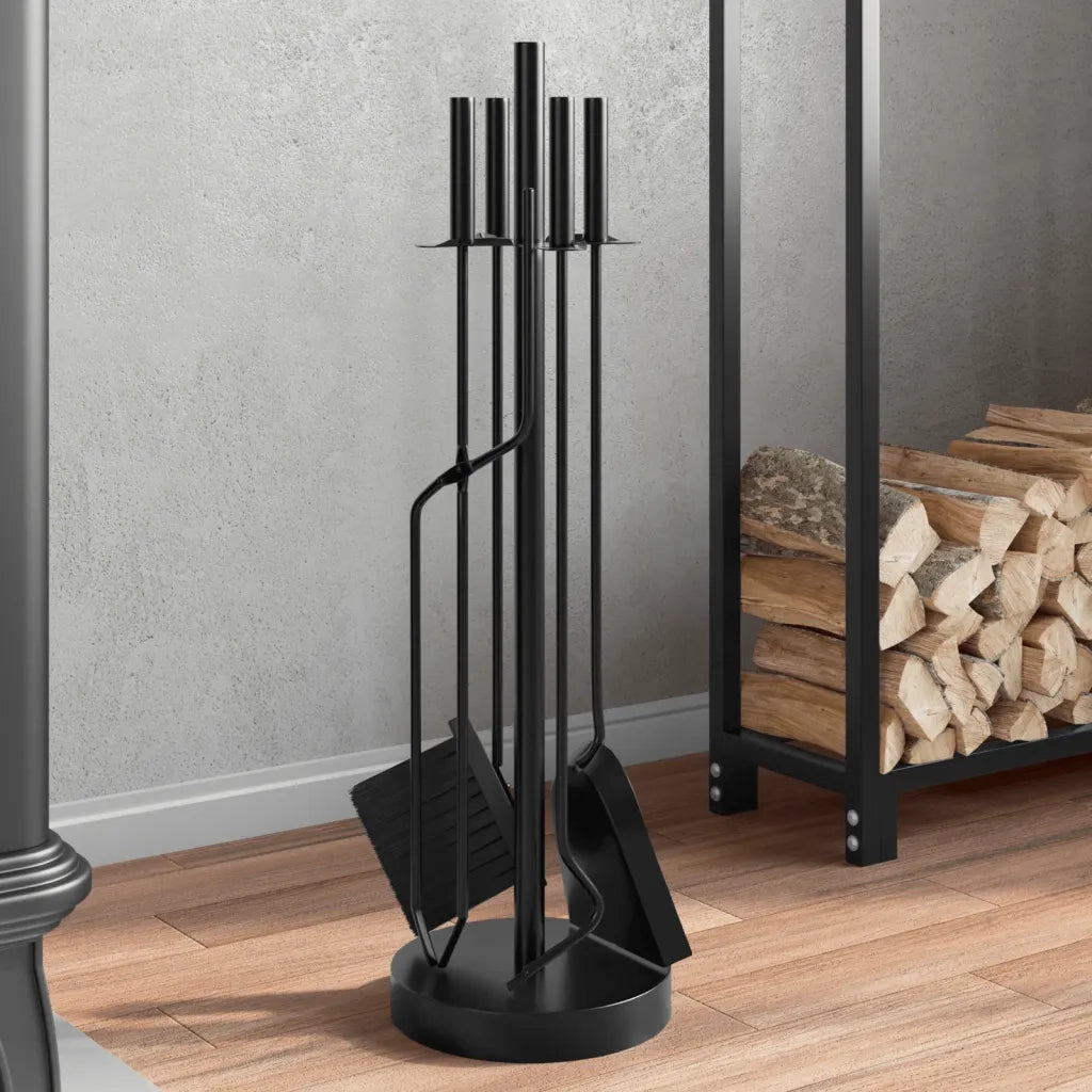 Set di attrezzi per camino 5 pezzi 18x66 cm in acciaio CFW2512936