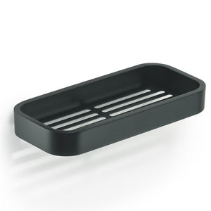 Portaoggetti rettangolare per doccia da muro in ottone, acciaio inox AISI 304 e Cromall 3218 Gedy serie OUTLINE Nero Opa