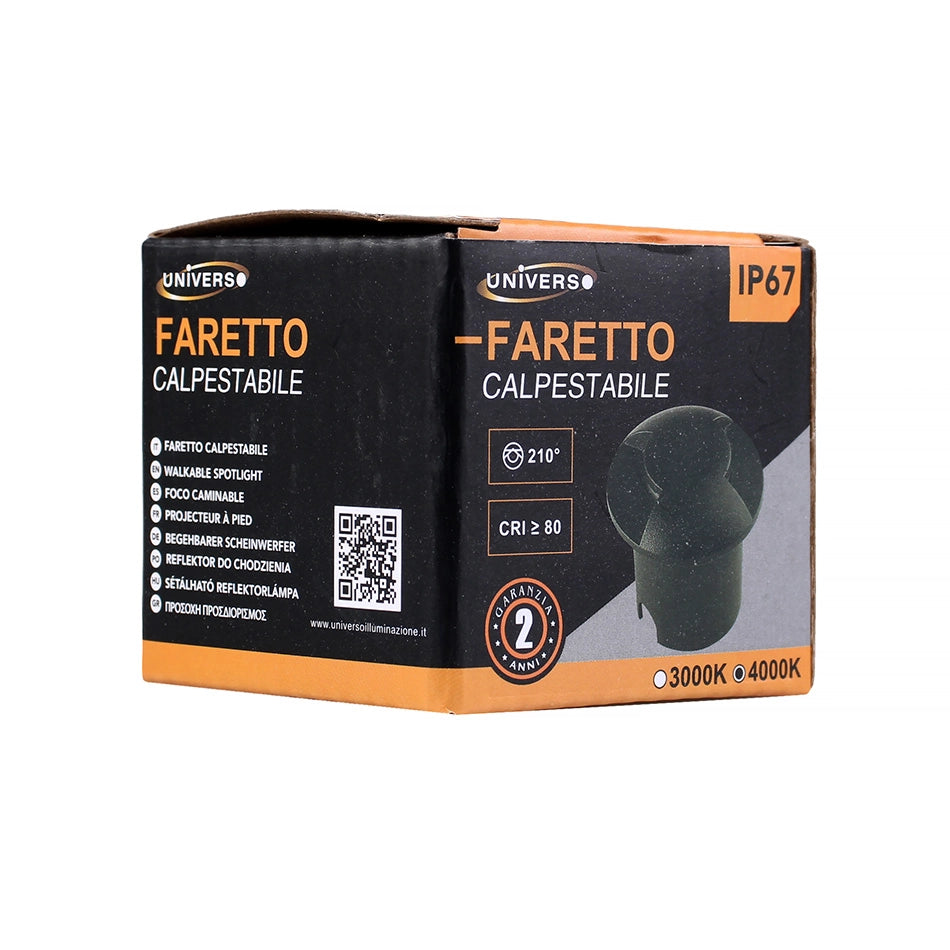 FARETTO LED SEGNAPASSO CALPESTABILE DA 1W LUCE NATURALE 4000K - ILLUMINAZIONE ESTERNA IP67 AFFIDABILE E DURATURA