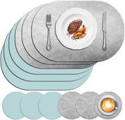 Tavoli placemats ovale - eleganti e versatile - set da 6 - diverse colori - 33 x 40 cm
