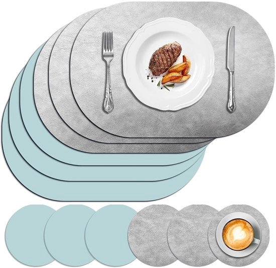 Tavoli placemats ovale - eleganti e versatile - set da 6 - diverse colori - 33 x 40 cm