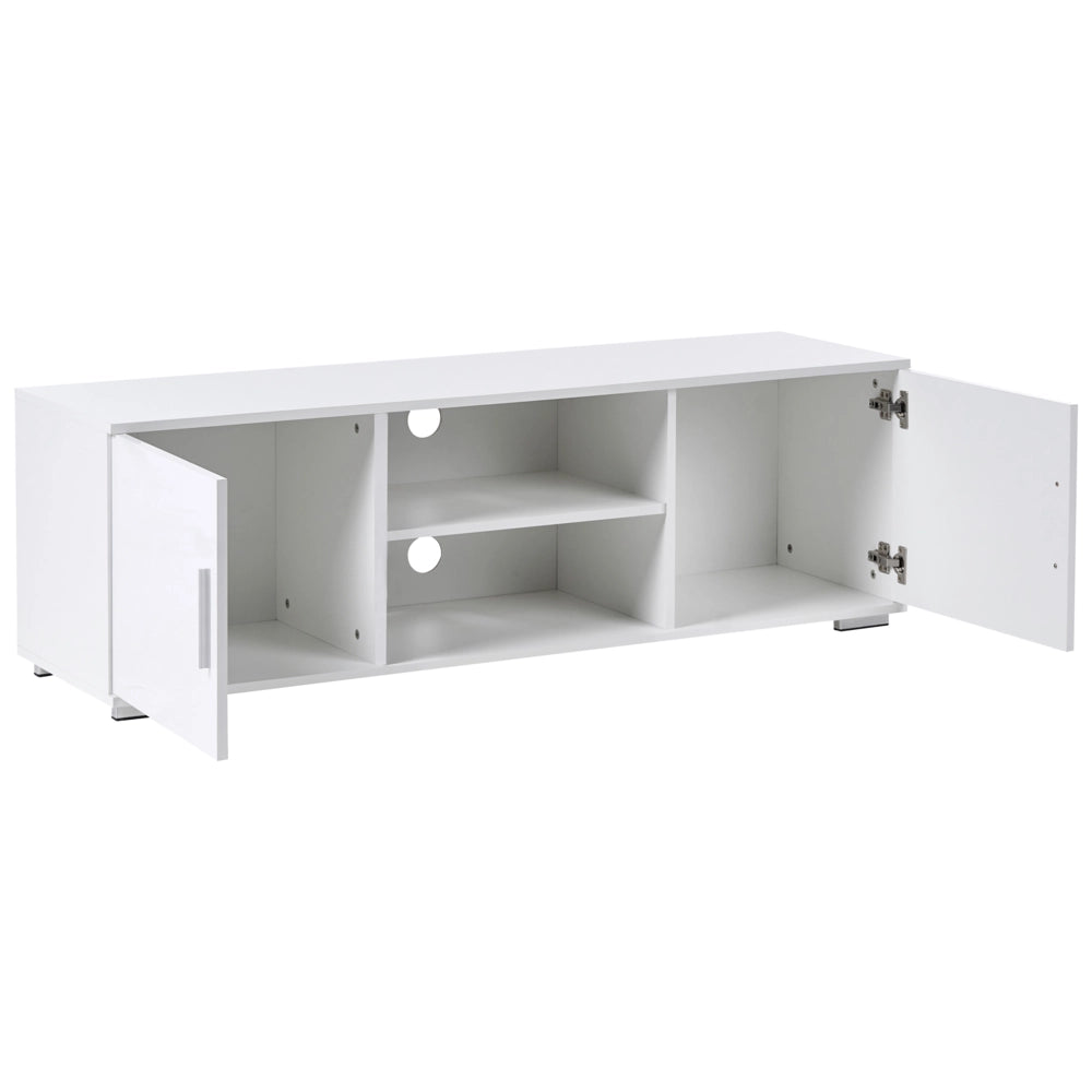 Mobile TV moderno con ante e sistema di gestione dei cavi MDF Gambe in metallo Bianco stile moderno