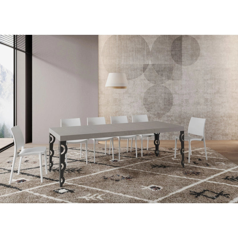 Tavolo allungabile 140/400x90 cm Karamay Premium telaio Antracite - Cashmere