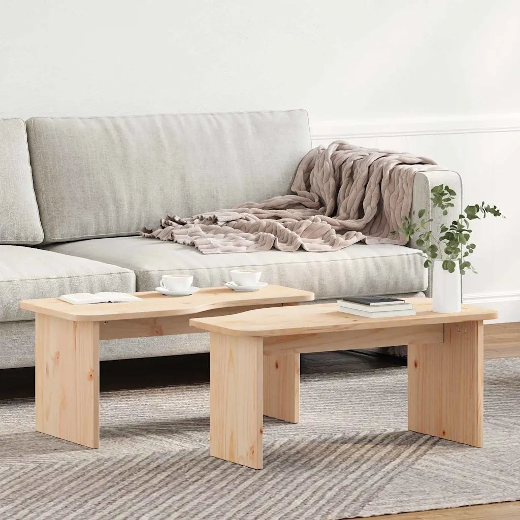 vidaXL Tavolino da salotto 2 pcs Naturale 100 x 69 x 35.5 cm