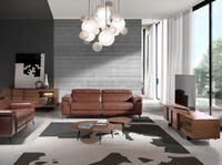 Mobile TV in noce e acciaio nero con illuminazione interna