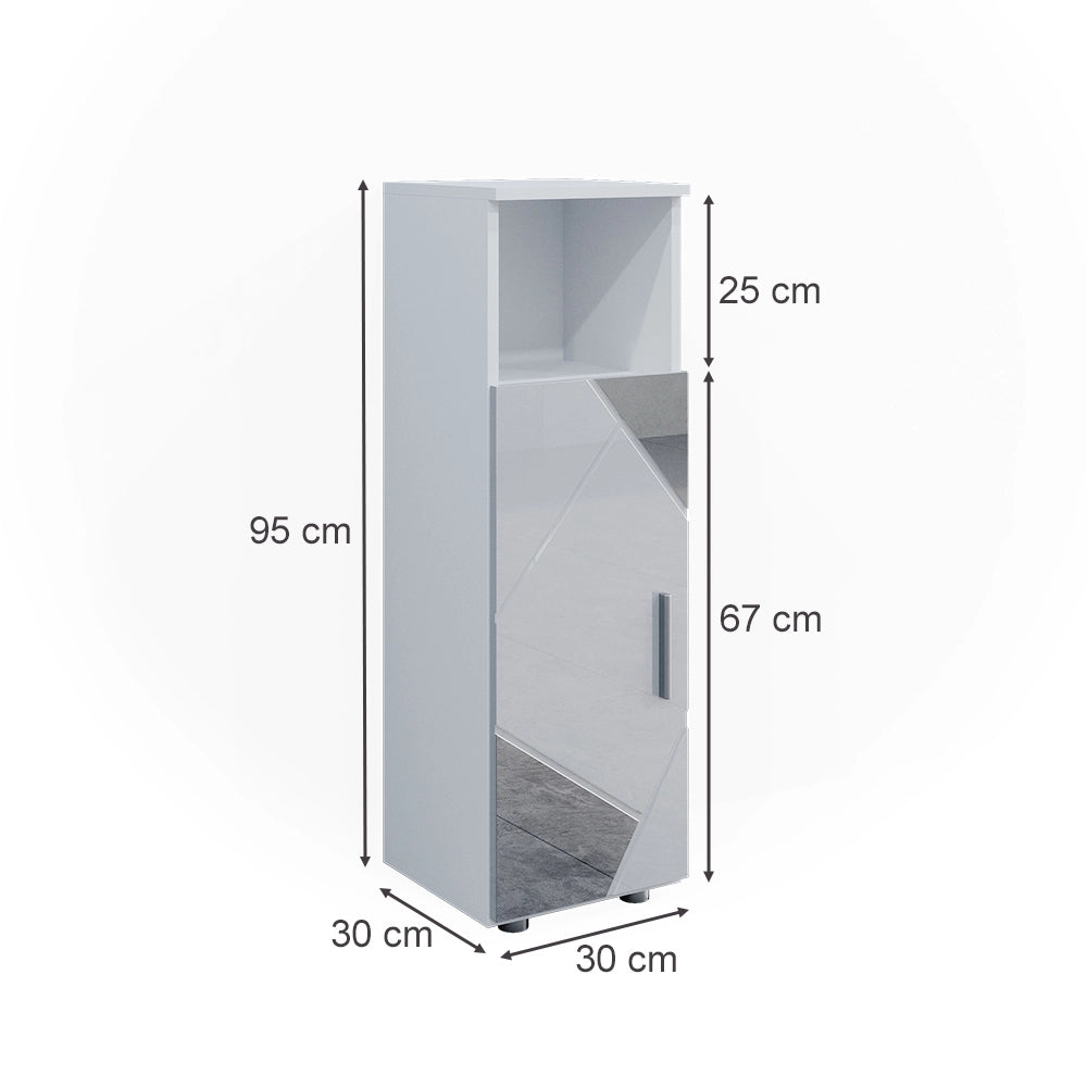 Mobiletto bagno Irma Bianco lucido con inserti 30 x 95 cm Vicco