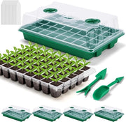 Bacche di propagazione - 24 celle contenitore di propagazione in plastica foglio di propagazione per fiori seme contenitore di propagazione con apertura regolabile per giardino casa propagazione (4 pezzi, con 20 pezzi etichette per piante e 2 pezzi .)