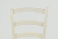 Sedia Venice Tommychairs, robusta struttura in legno di faggio verniciata in anilina bianca e seduta in legno