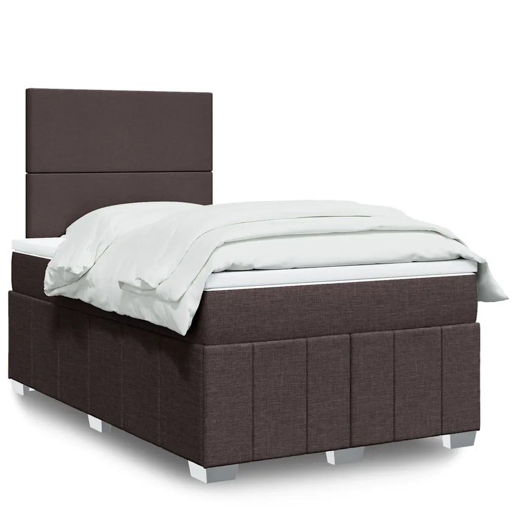 Giroletto a Molle con Materasso Marrone Scuro 120x190cm Tessuto 3291603