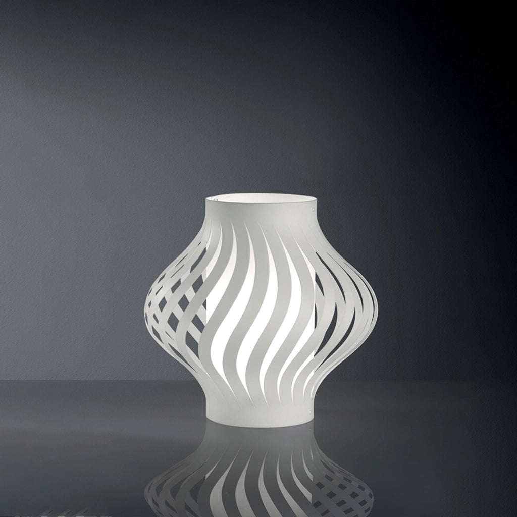 Lampada Da Scrivania-Ufficio Moderna Helios Polilux ® Bianco 1 Luce E27 H39Cm