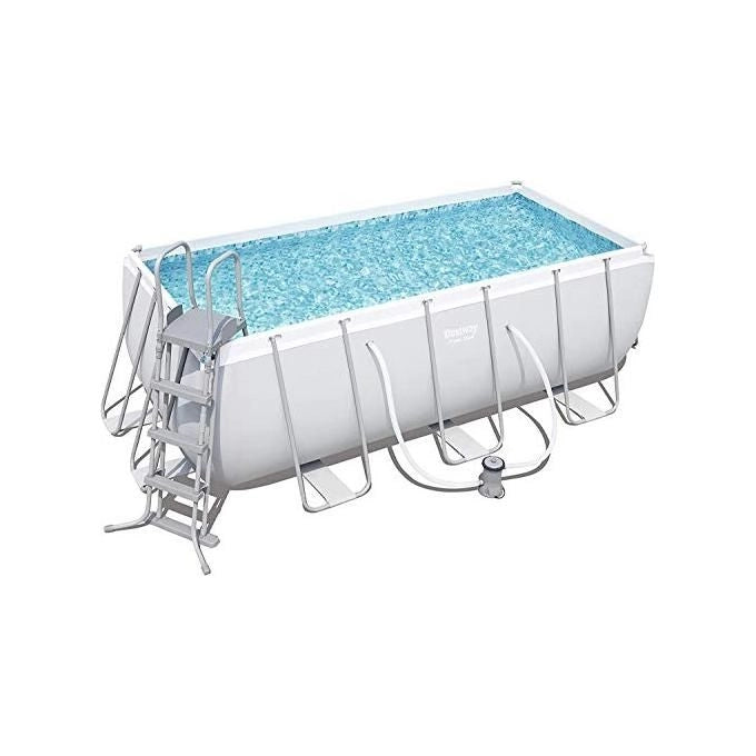 Bestway Piscina Power Steel Frame Rett 4,12 m x 2,01 m x 1,22 m. con Pompa