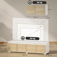 Set 2 Pezzi in Truciolato, Mobile TV max 70" 160x39x43 cm e Mobile Multiuso a Parete 80x35x40 cm