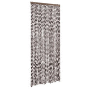 Tenda Antimosche Marrone e Bianca 100x230 cm in Ciniglia CFW9026421
