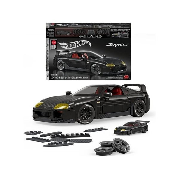 Set costruzioni mattel jkg40 brick shop hot wheels elite toyota supra