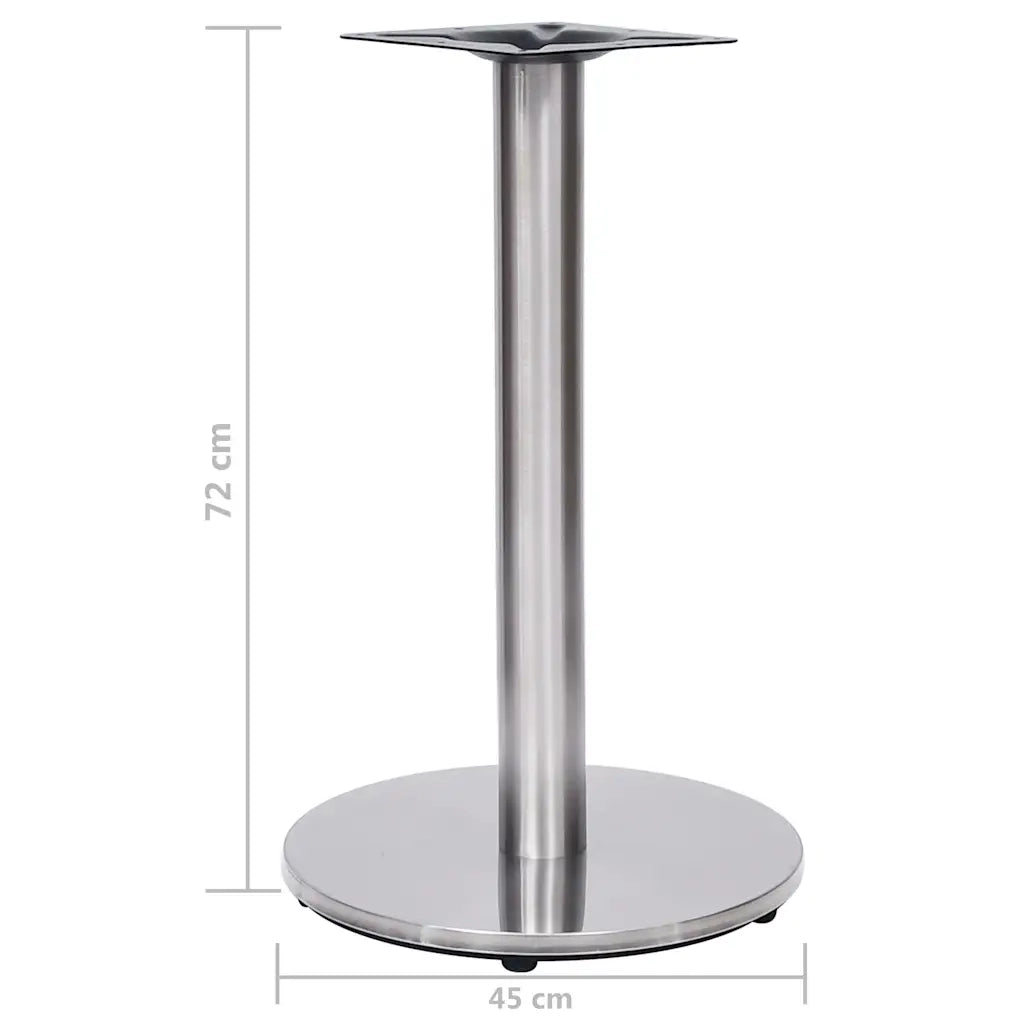 vidaXL Gamba per Tavolino da Bistrò Argento Ø45x72 cm in Acciaio Inox