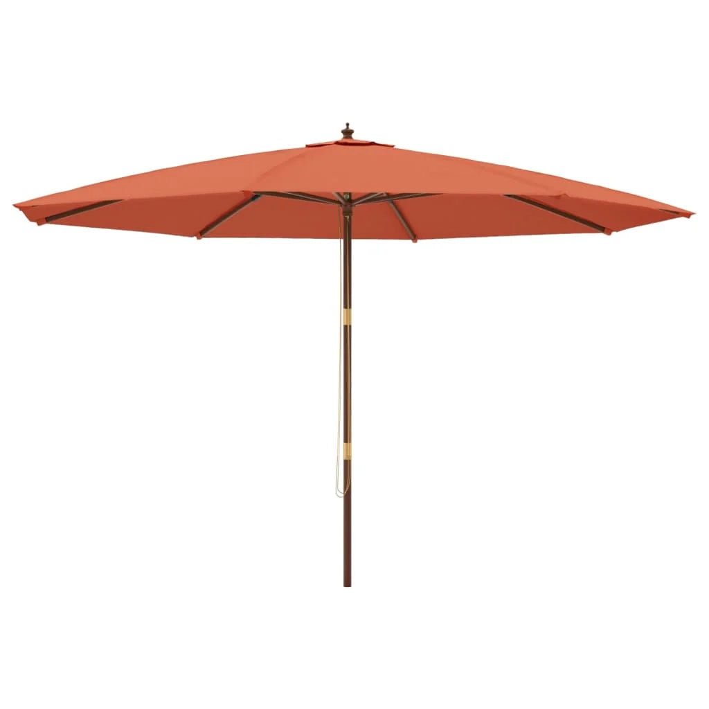Ombrellone da giardino con palo in legno 400 x 273 cm arancione 02_0008366