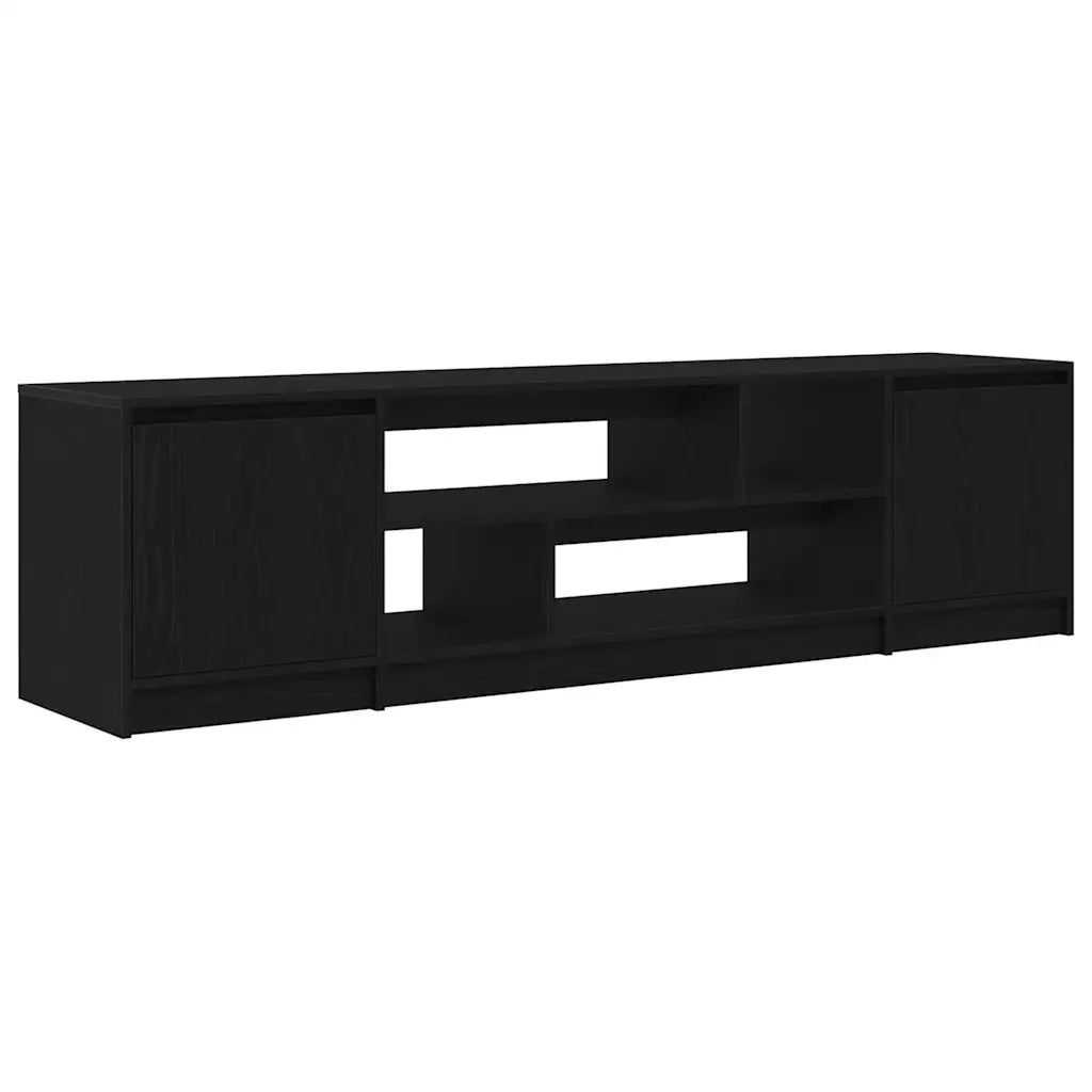 Mobile TV Rovere Nero 188,5x41x50 cm in Legno Multistrato 3328418