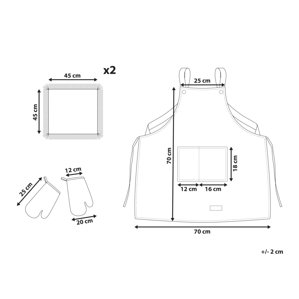 Set da cucina Grembiule Guanti da forno Panni da cucina beige tessili da cucina