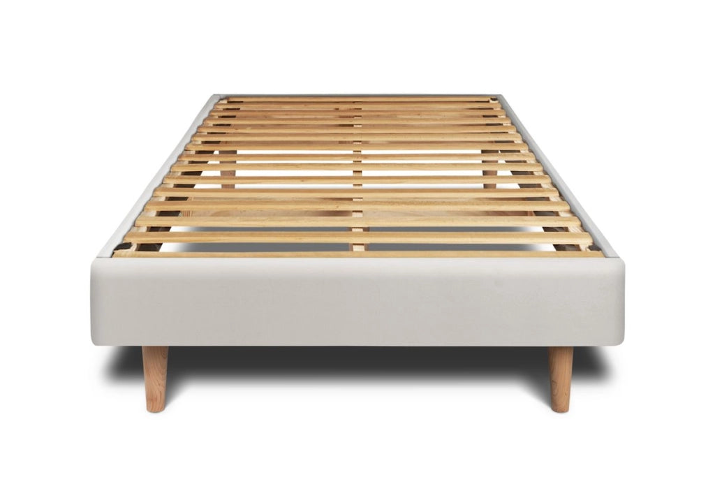 Letto 90x190 cm con testata imbottita - Tessuto velluto