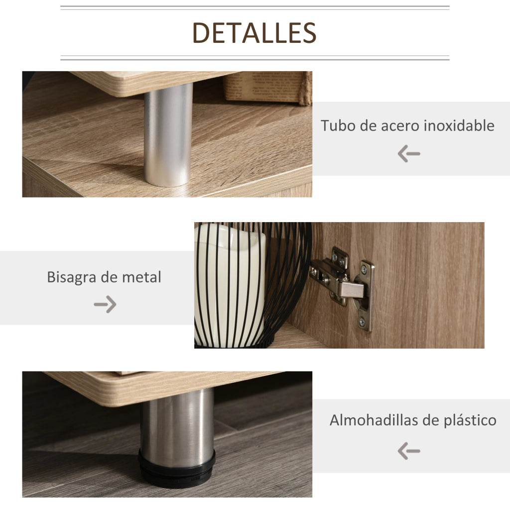 Mobile TV per televisori fino a 55 pollici con 2 ante e 2 ripiani ¨C Zephmum ¨C Roble 120x39.5x52 cm