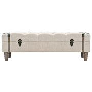 Cassapanca in Legno Massello e Acciaio 111x34x37 cm 245763