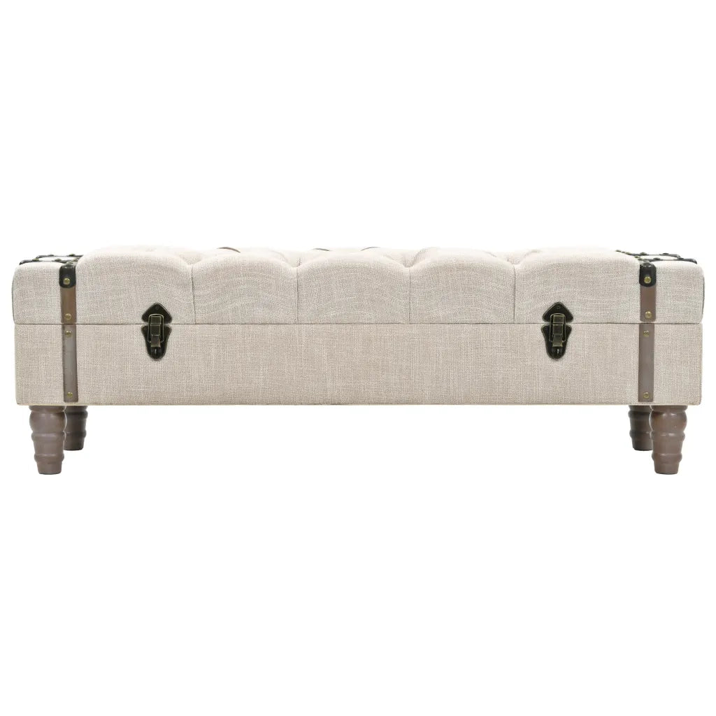 Cassapanca in Legno Massello e Acciaio 111x34x37 cm 245763