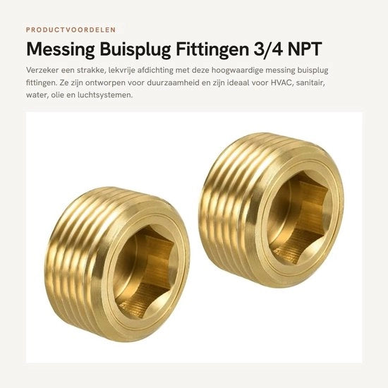 Fitting a piastrella 3/4" NPT in metal - Testa a 6 facce - Duraturo - Resistente alla corrosione e all'acido - Bocchetta per tubo