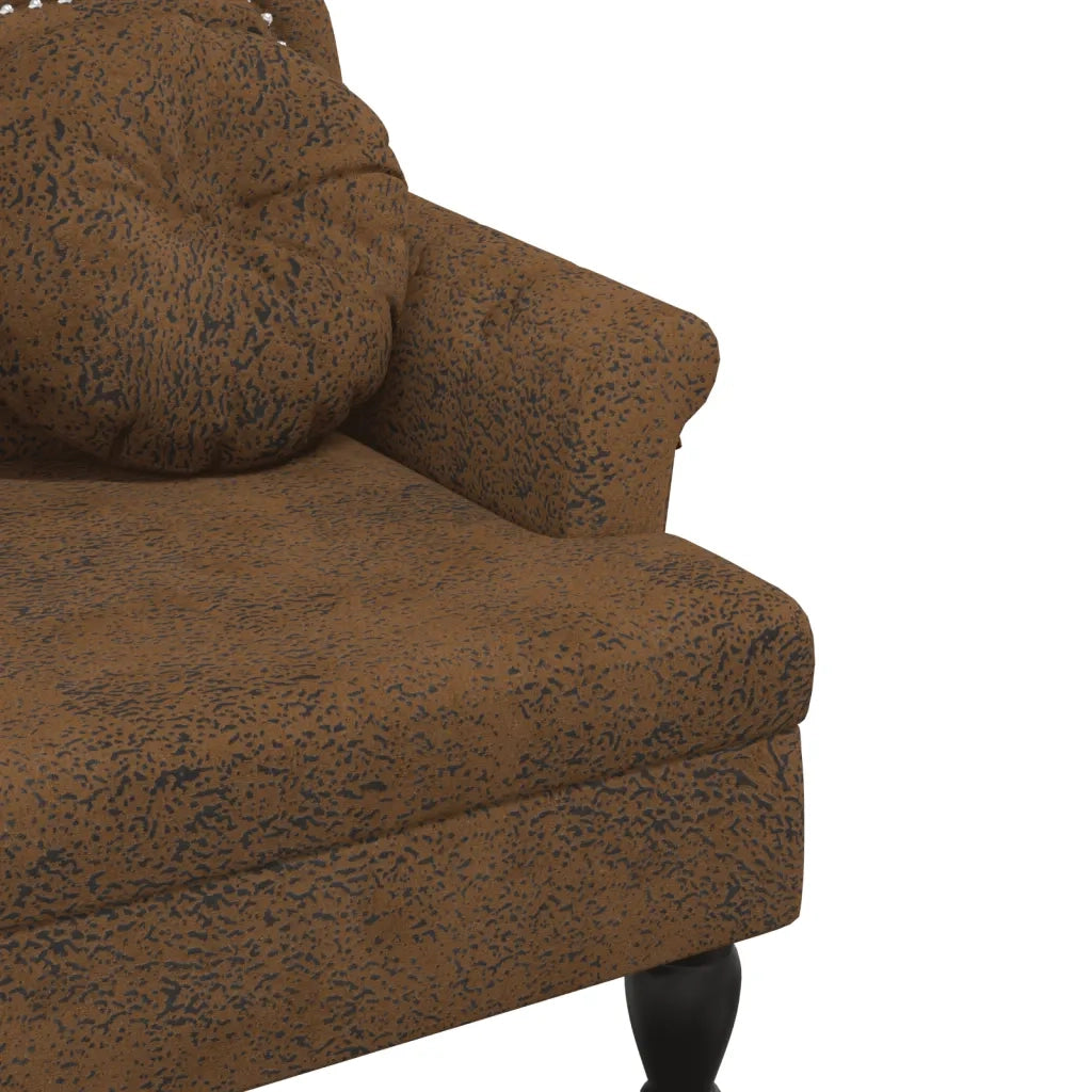 Panca con Cuscini Marrone 120,5x65x75 cm Similpelle Scamosciata 372149