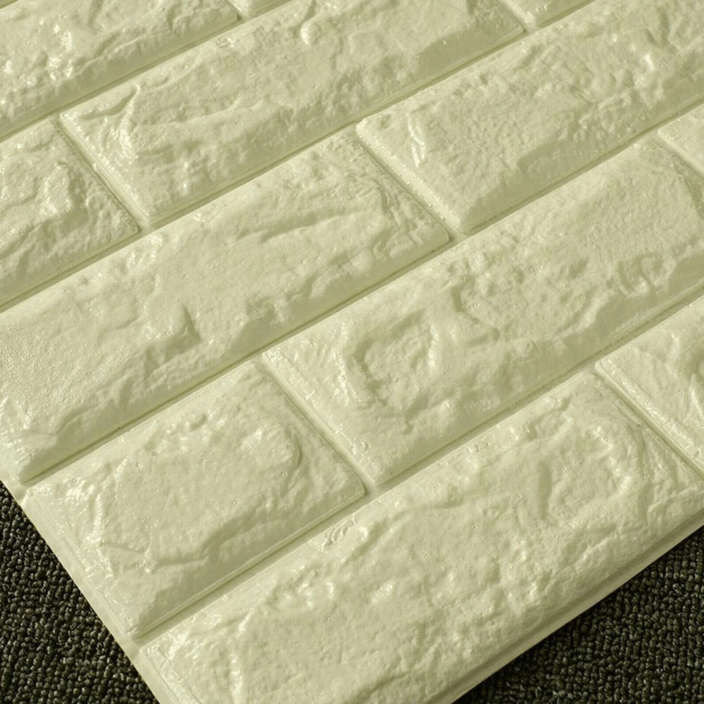 Trade Shop - Pannello Adesivo Per Decorazione Parete Effetto Pietra Muro 70 X 60 Cm Beige -