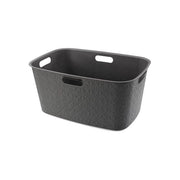 Curver 17212791 Softex Cesto Portabiancheria 45 L design perforato materiale riciclato 70% colore Grigio Antracite