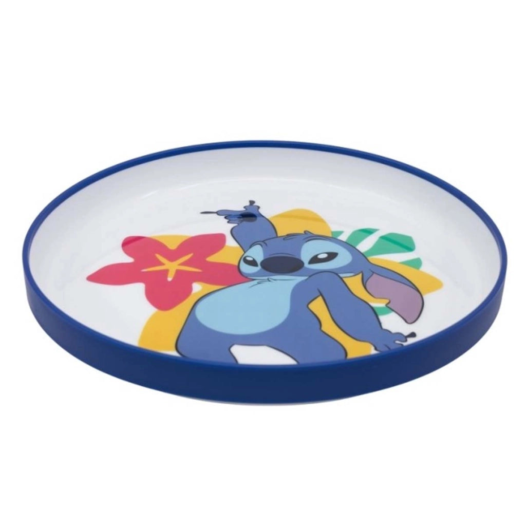 Piatto Antiscivolo per Bambini Microonde Stitch Bianco / Blu Disney