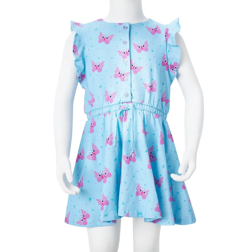 Abito da Bambina con Bottoni Senza Maniche Blu 104 CFW1856654