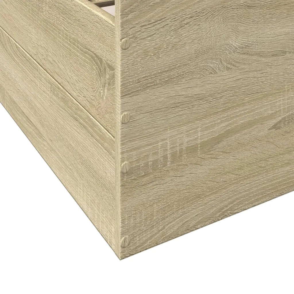 Letto matrimoniale | Letto per adulti | Giroletto Cassetti Rovere Sonoma 150x200 cm Legno Multistrato