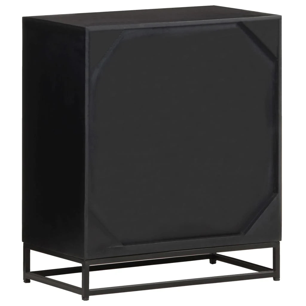 Buffet credenza cassettiera armadio mobile contenitore organizer per cucina soggiorno salotto 60 x 35 x 70 cm legno massello di mango nero 02_0029622