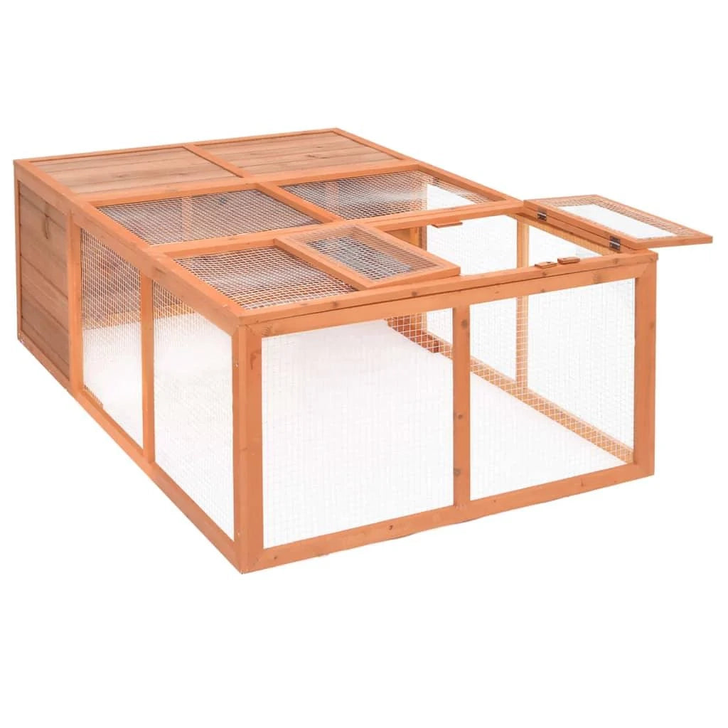 Gabbia per animali da giardino 150 x 100 x 50 cm in legno massello di abete 02_0000578