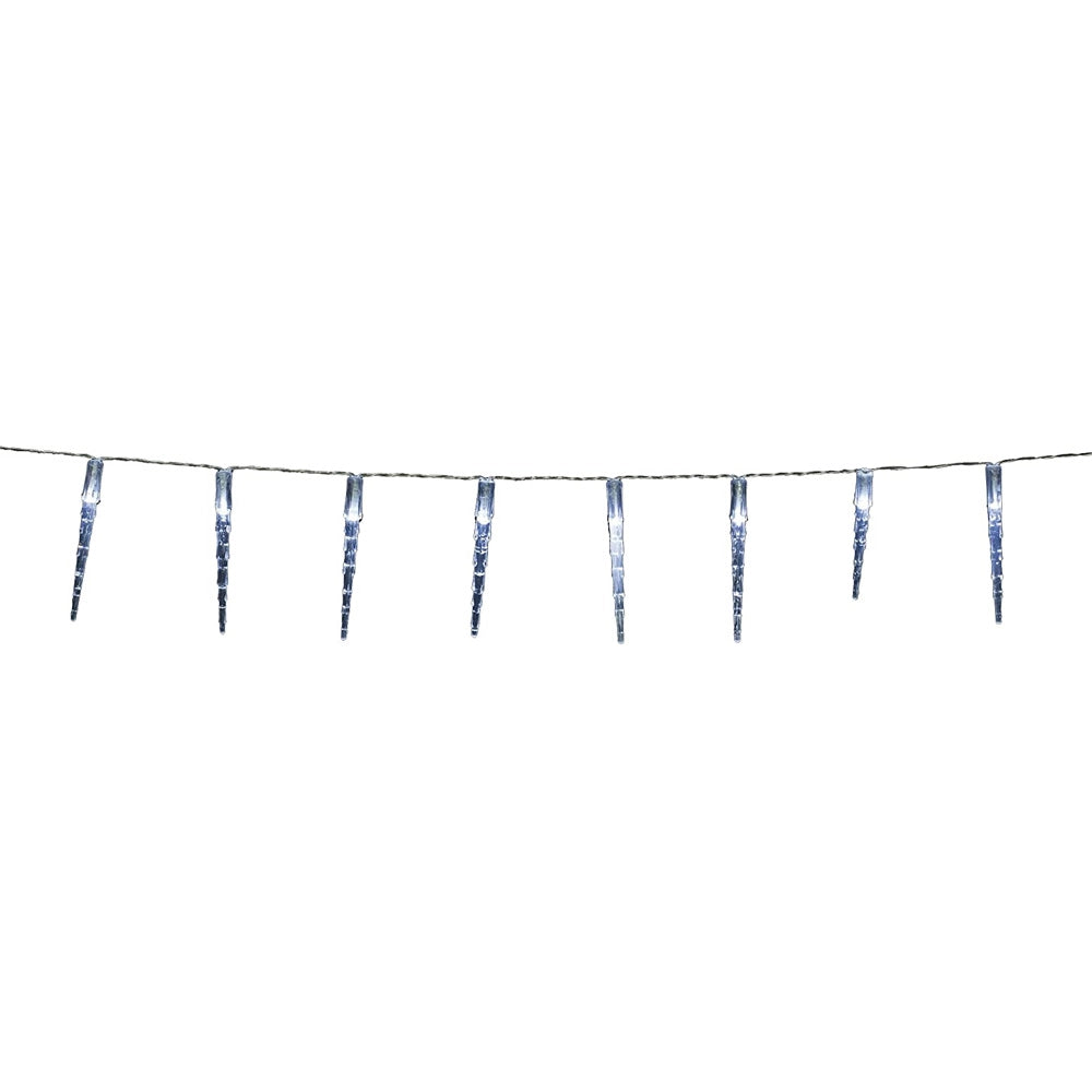 Catena Luci LED con 10 Ghiaccioli 90 cm Colore Bianco Freddo in  Acrilico