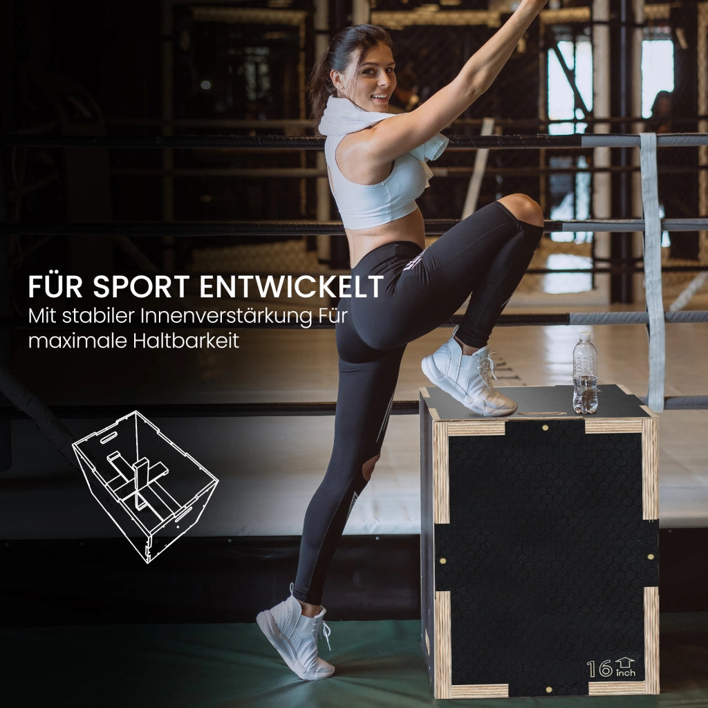 Scatola per pliometria Plyo Box ¨C zephmum ¨C nero 40.5x35.5x30.5 cm