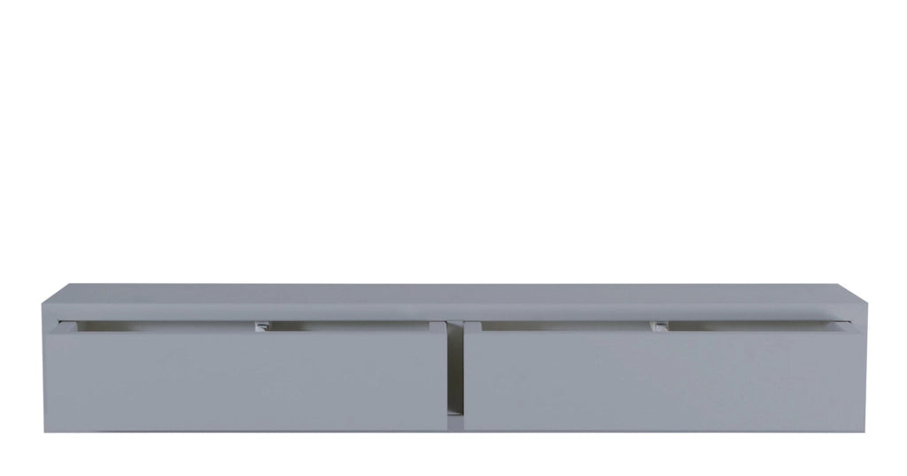 Mensola da Parete con 2 Cassetti 88,2x13,4x20 cm in Fibra di Legno Domino Grigio
