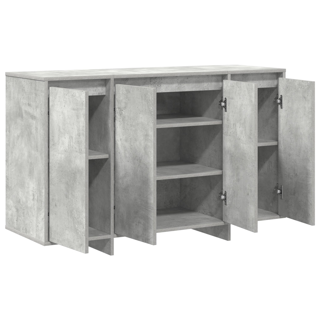 Credenza Grigia in Cemento Grigio cemento Legno ingegnerizzato