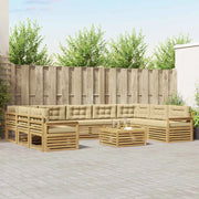 Set di divani da esterno con cuscino 10 pcs Bianco e Beige