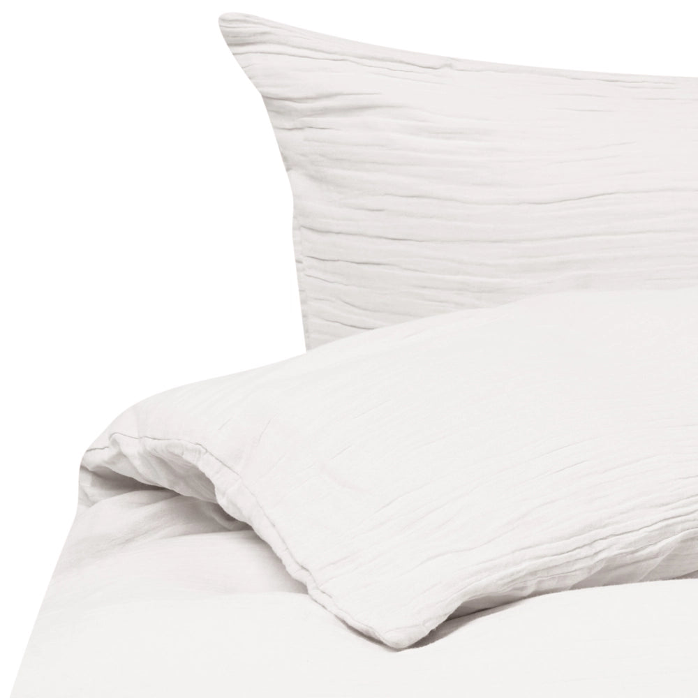 Set copripiumino e federa in mussola di cotone bianco sporco 220 x 240 cm per camera da letto moderna