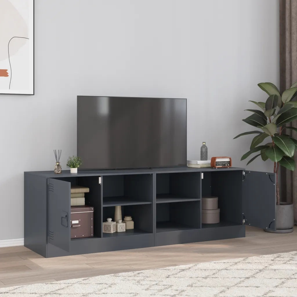Mobili TV 2 pz | Armadietto TV | Mobile Porta TV Antracite 67x39x44 cm in Acciaio
