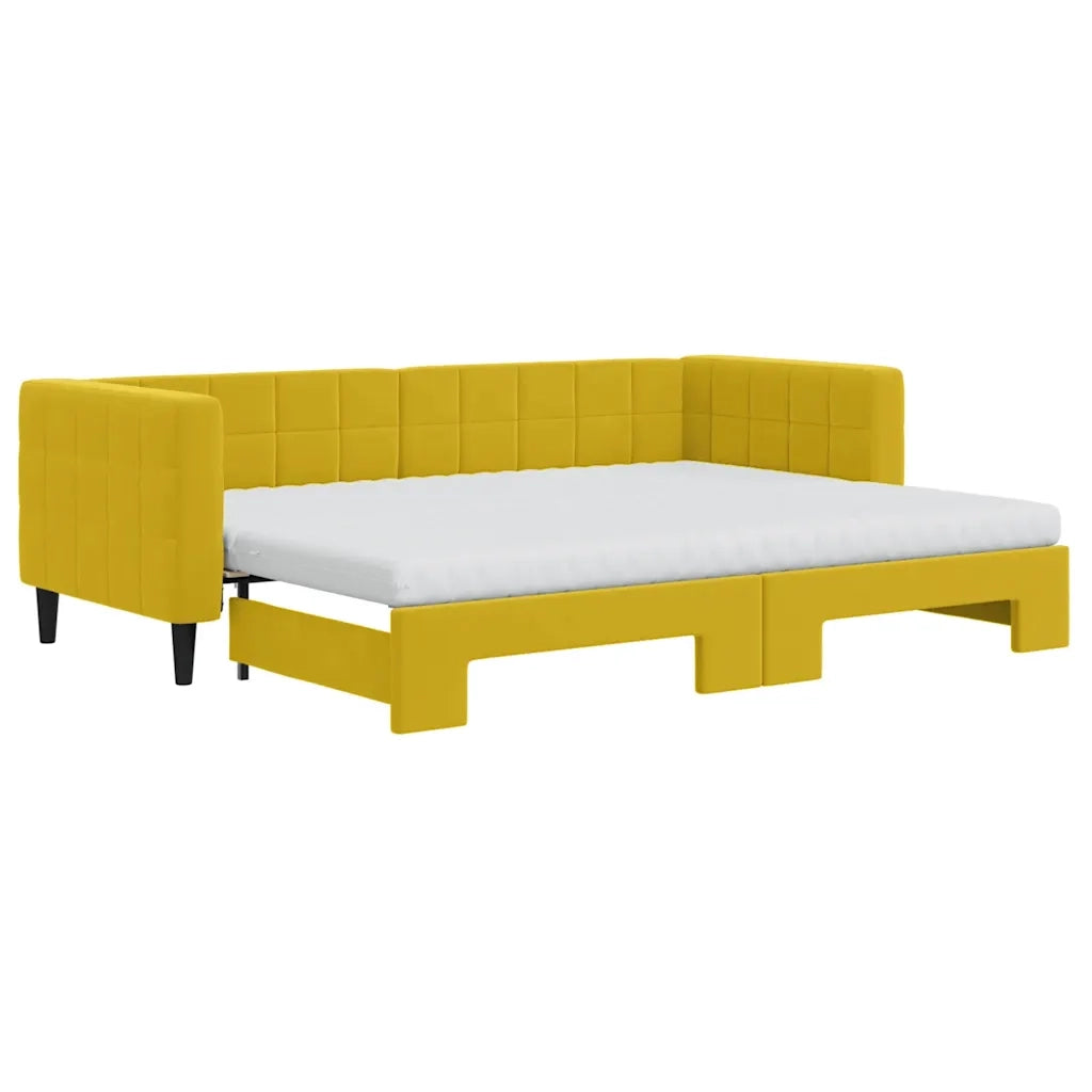 Divano Letto Estraibile con Materassi Giallo 80x200 cm Vellutocod mxl 106625