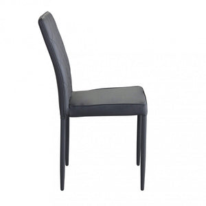 Sedia Blossom 41x50x91 h cm in Similpelle Grigio scuro