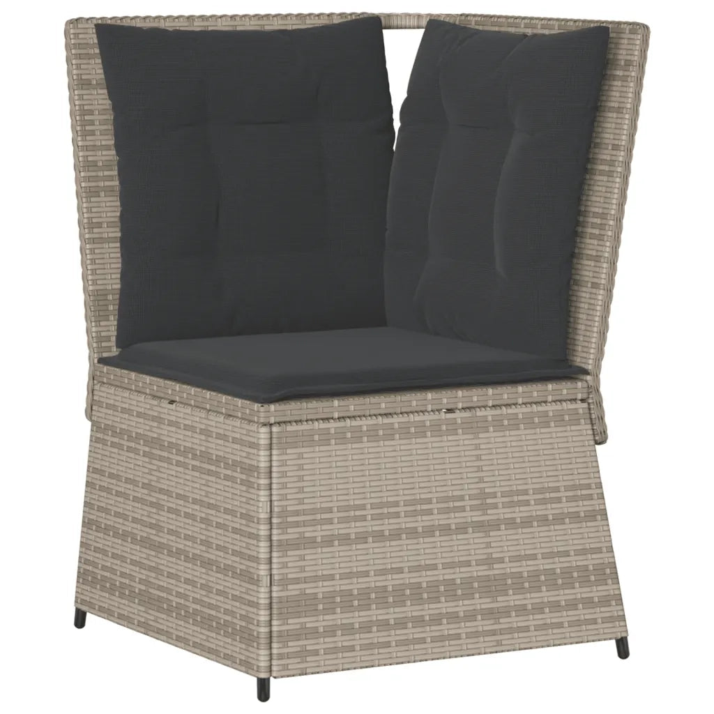 vidaXL Set Divani da Giardino 5pz con Cuscini Polyrattan Grigio Chiaro